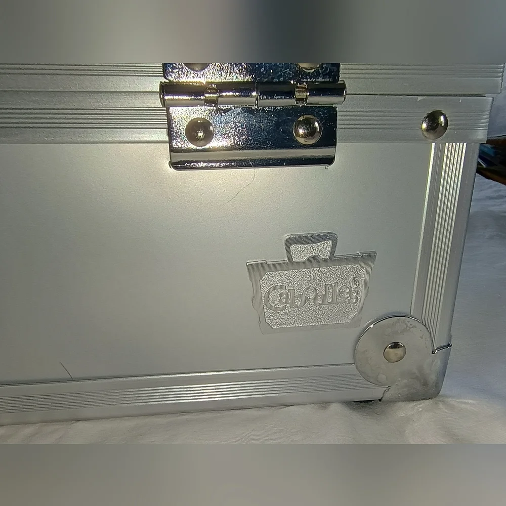 Vintage 90s Caboodles Silver Metallic & Acrylic Cosmetics/Crafts Organizer
